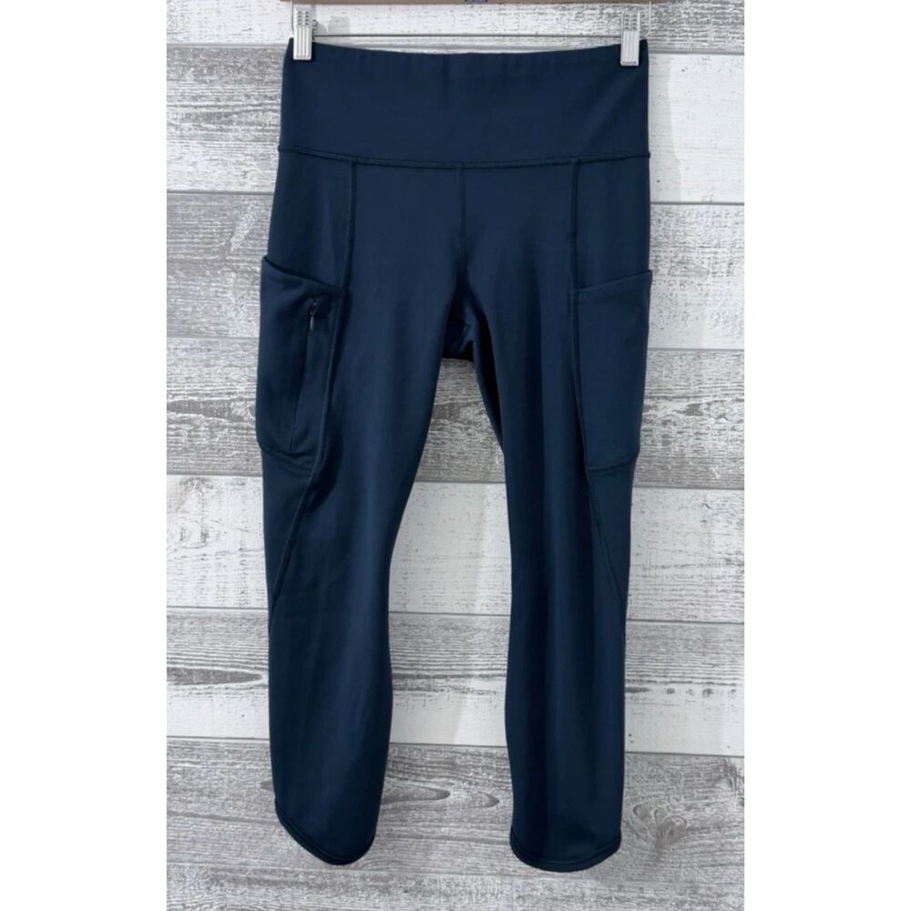 Athleta Athletic Leggings Women’s S Cropped Blue Pockets Yoga